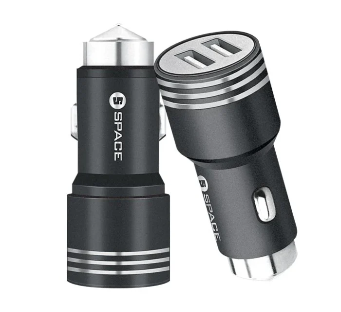 Dual Port USB 3.4A Metal Car Charger - Image 2